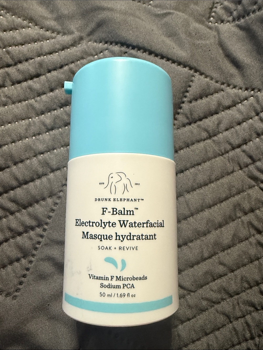 Drunk Elephant F-Balm Electrolyte Waterfacial – Light Blue & White Bottle